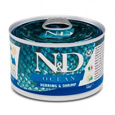Farmina N&D Ocean Grain Free Dog Adult Mini Herring & Shrimp для собак малих порід з оселедцем і креветками 140 г