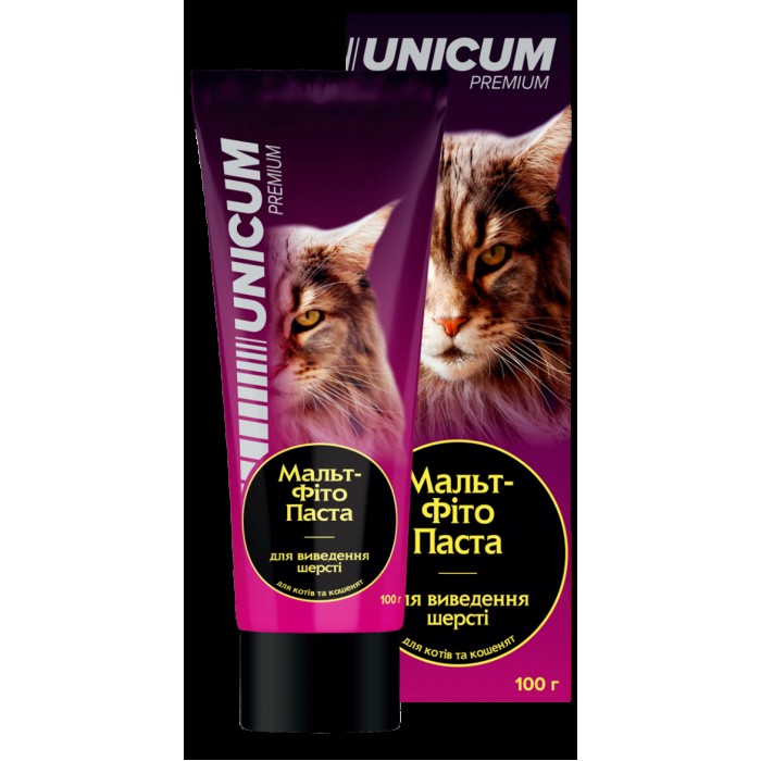 Unicum фітопаста для виведення шерсті у котів та кошенят 100г.