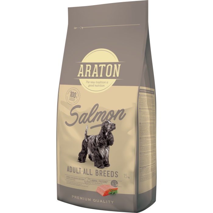 ARATON SALMON Adult All Breeds сухий корм для дорослих собак усіх порід з лососем 15 кг