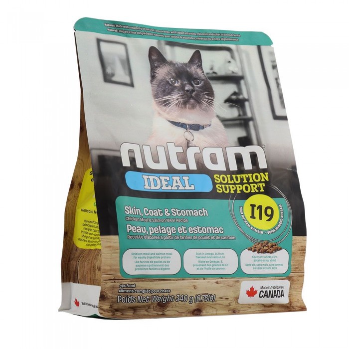 NUTRAM I19 IDEAL SS сухий корм для котів із чутливим травленням з куркою і лососем 0,34 кг