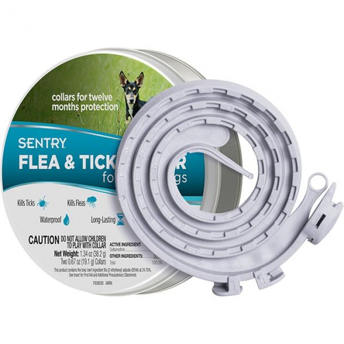 Sentry Flea & Tick Collar Small нашийник від бліх та кліщів для собак малих порід 36 см (2 шт)