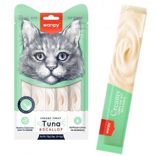 Wanpy Creamy Lickable Treats Tuna & Scallop рідкі ласощі для котів з морським гребінцем 70 г