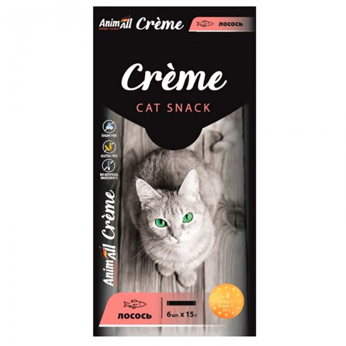 AnimAll Сreme ласощі зі смаком лосося для котів 6×15 г