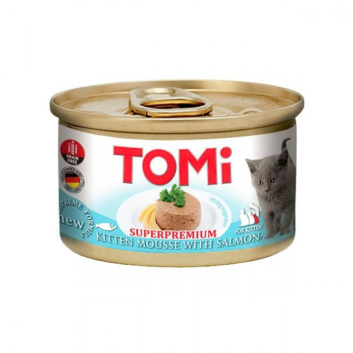 TOMI FOR KITTEN WITH SALMON мус з чудовим поєднанням м’яса та риби для кошенят 85 г