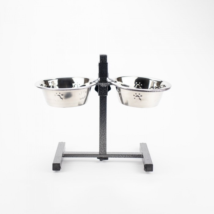 AGILITY подвійна металева миска на штативі для собак середніх порід 2х750 мл