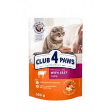 Club 4 Paws Premium вологий корм для котів з яловичиною в желе 100 г