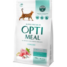 Optimeal Adult Cat Sterilised Turkey & Oat сухий корм для котів з індичкою 0,65 кг