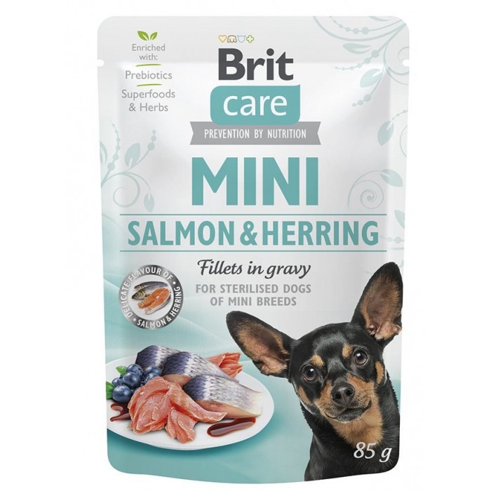 Brit Care Mini pouch філе лосося з оселедцем у соусі 85g
