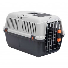 Bergamo Iata Bracco Travel 3 переноска з металевими дверцятами та поїлкою для собак до 24 кг (сіро-чорна)