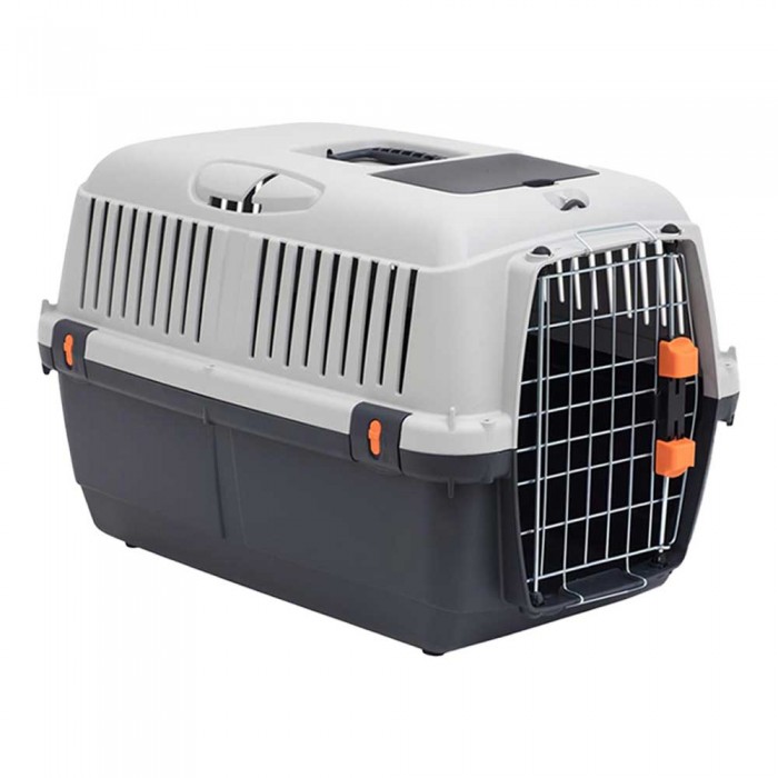 Bergamo Iata Bracco Travel 3 переноска з металевими дверцятами та поїлкою для собак до 24 кг (сіро-чорна)