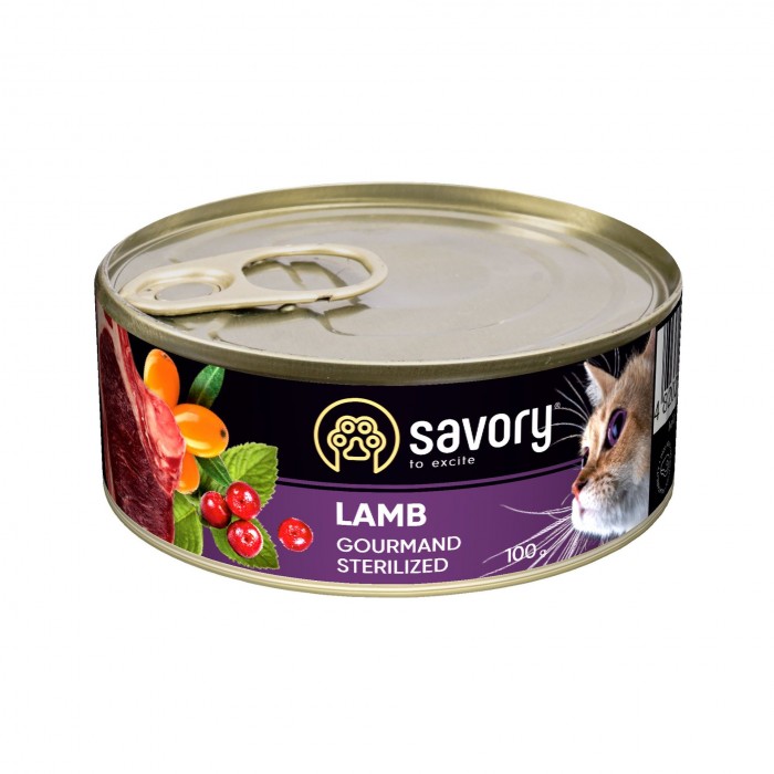 Savory Cat Can Adult Sterilised з ягням 100g