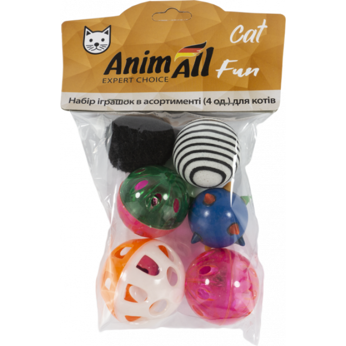 AnimAll Fun Cat VP051 набір м'ячиків для котів  6 шт (в асортименті)