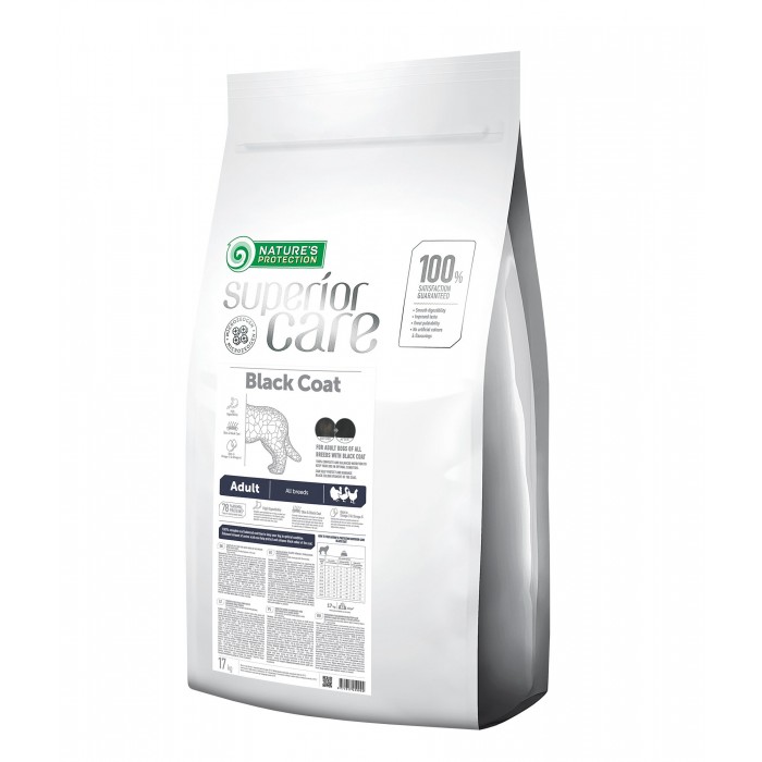 Nature's Protection Superior Care Black Coat Adult All Breeds сухий корм для собак  з чорним забарвленням 17 кг