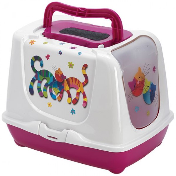 Moderna Trendy Cat Friends Forever закритий туалет для котів (рожевий) 