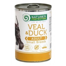 Nature's Protection Adult Small Breed Veal & Duck для собак малих порід з телятиною та качкою 400 г*6шт.