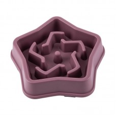 WahoPet slow feeder пластикова миска-лабіринт для повільного годування "зірка" (коричнева) 250 мл