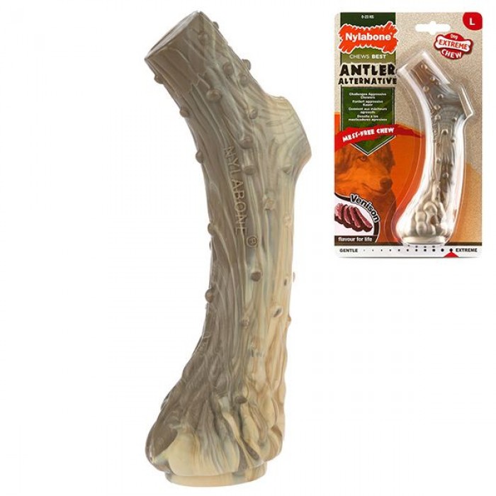 Nylabone Extreme Chew Antler іграшка оленій ріг для собак великих порід з ароматом оленини 17,8см