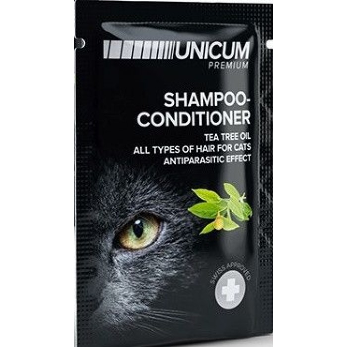 UNICUM шампунь-кондиціонер для котів з олією чайного дерева 15 мл (саше) 