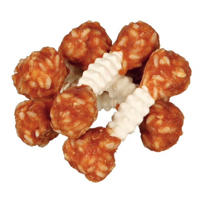 Trixie Denta Fun ласощі для собак гантель жувальна з куркою та рисом сиром'ятна шкіра 6шт 100гр