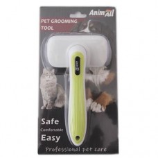 AnimAll Groom пуходерка для тварин з автоматичною системою очищення (зелена)