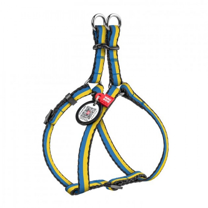 Collar WAUDOG Nylon шлея  "Colors of freedom" з QR паспортом для котів та собак XS