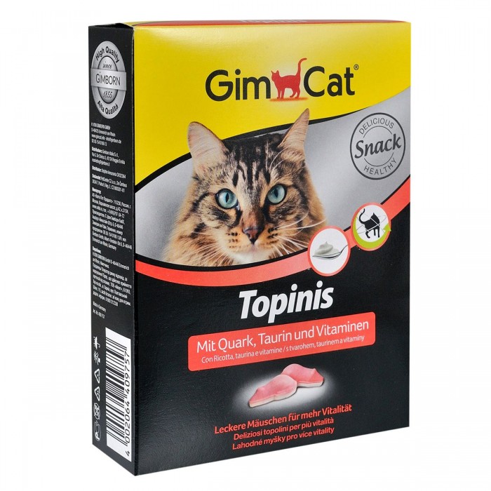 GimCat Cat Topinis - вітамінізовані ласощі для котів, з сиром і таурином 180т./220 г 