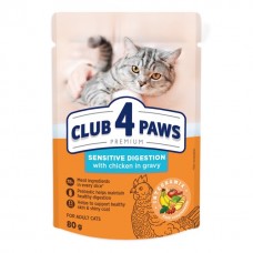 Club 4 Paws Premium Sensitive вологий корм для котів з куркою в соусі 80 г