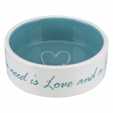 Trixie Pet's Home керамічна миска для собак та котів (кремова/блакитна) 0,3 л/12 см