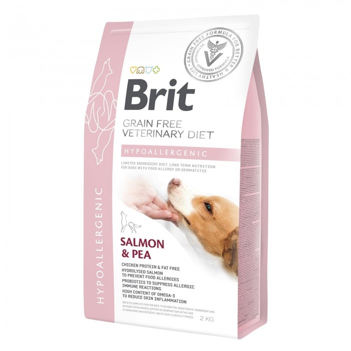 Brit GF VetDiets Dog Hypoallergenic cухий корм для собак з лососем, горохом і гречкою 2 kg 
