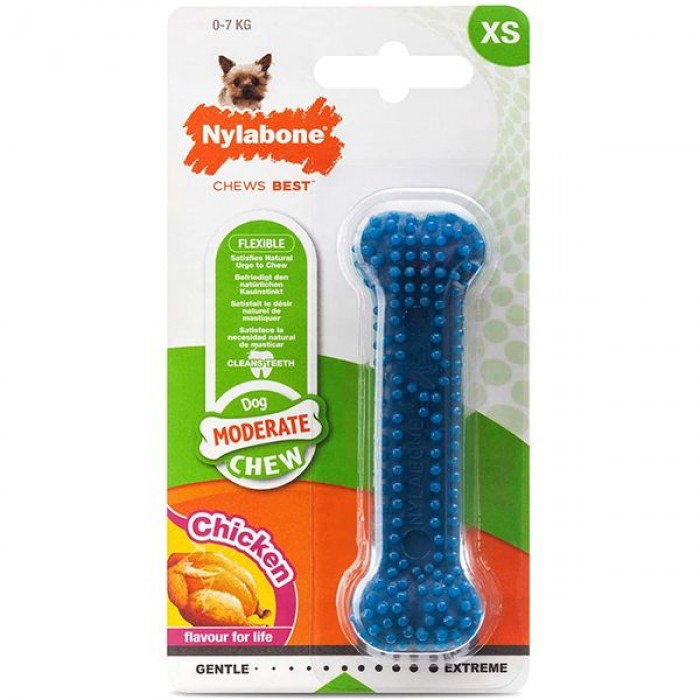 Nylabone Moderate Chew Dental Bone іграшка кістка для собак міні порід з ароматом курки 9,5см