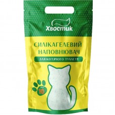 Хвостик силікагелевий наповнювач для котів із зеленими гранулами дрібна фракція без аромату 10 л