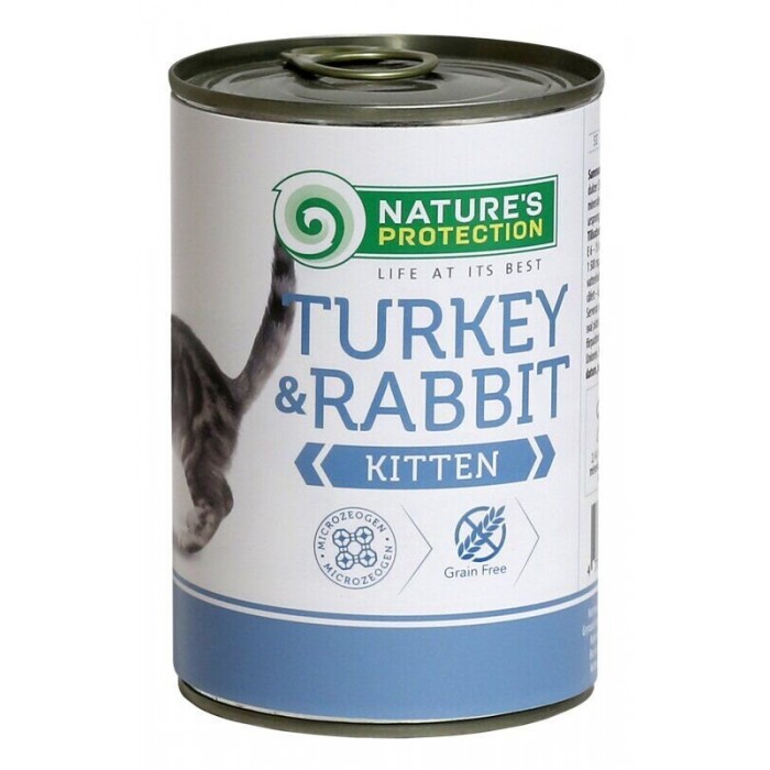 Nature's Protection Kitten Turkey & Rabbit вологий корм для кошенят з індичкою та кроликом 400 г*6шт.