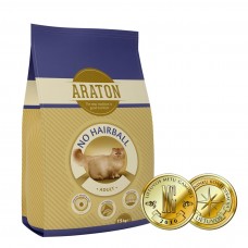 Araton Cat Adult No hairball сухий корм для дорослих котів для виведення шерсті 15кг