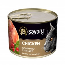 Savory Cat Can Adult Sterilised куркa 200g