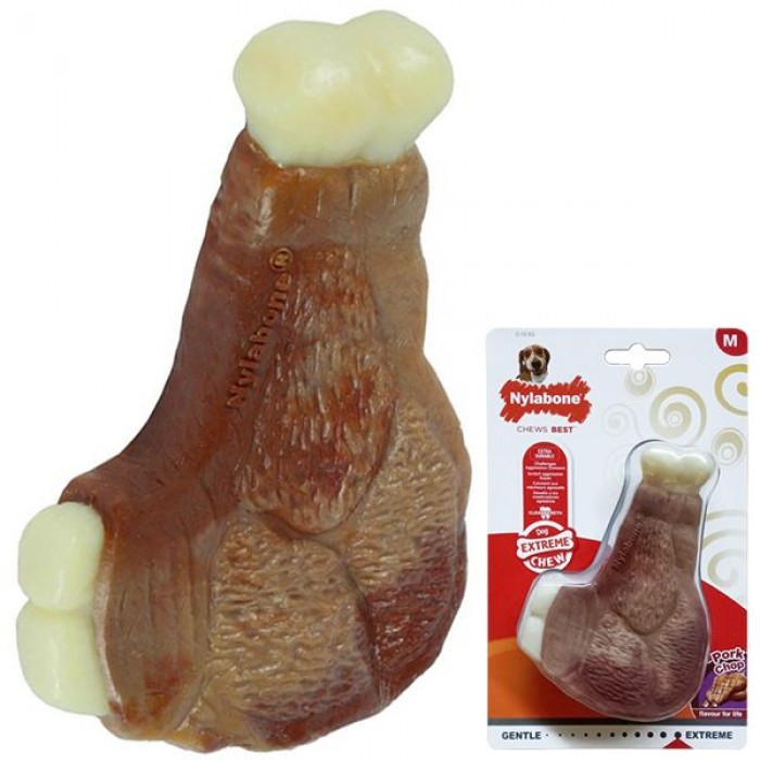 Nylabone Extreme Chew Pork Chop іграшка для собак середніх порід з ароматом свинини 13см