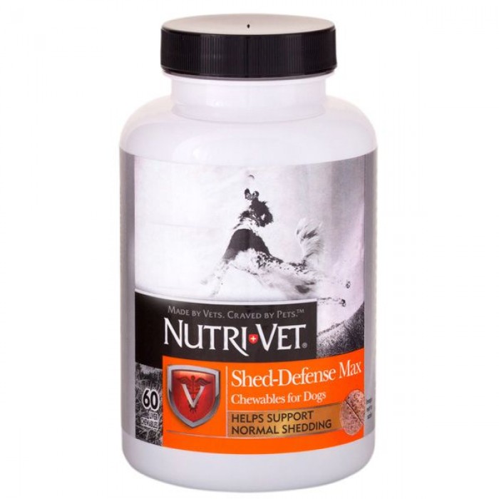 Nutri-Vet Shed-Defense Max комплекс для шкіри і шерсті собак з Омега-3, Омега-6 (60 табл.)