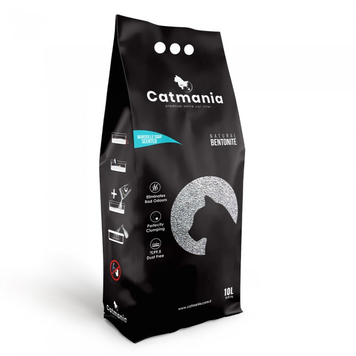 Catmania бентонітовий наповнювач для котів з ароматом марсельського мила 10 л