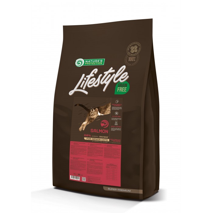 Lifestyle Grain Free Salmon Senior Cat для літніх котів з лососем 7 кг