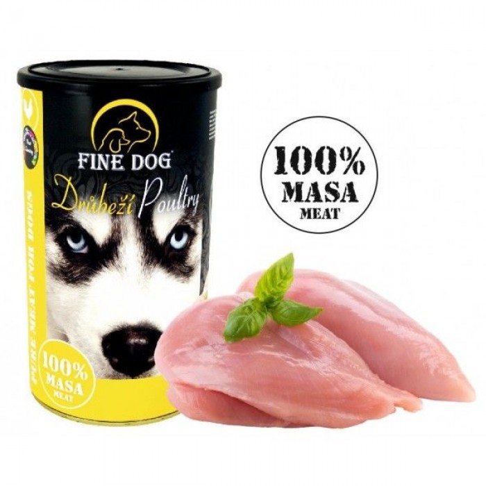 Fine Dog консерва з м'ясом птиці для собак 100% м'яса 200г