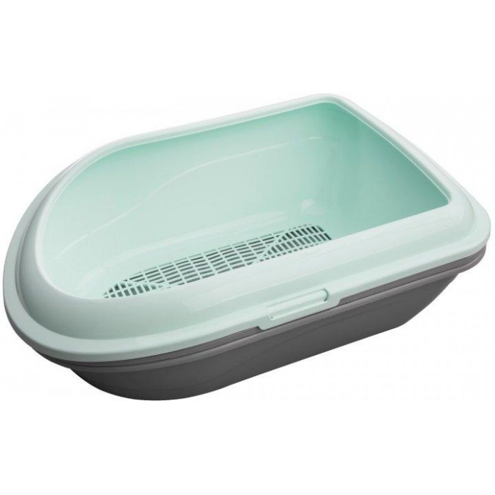 AnimAll туалет із високими бортиками та сіткою для котів (м'ятний)