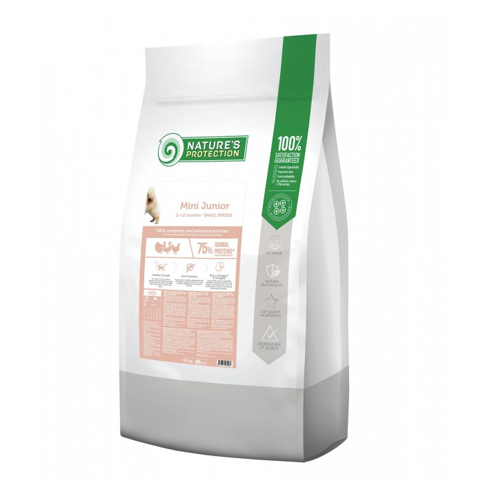 Nature's Protection Mini Junior Small Breeds сухий корм для цуценят малих порід 18 кг