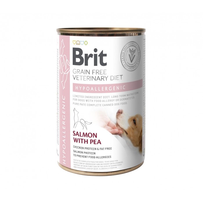 Brit GF Veterinary Diets Dog Hypoallergenic з лососем і горошком для собак 400g