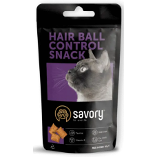 Savory Cat Hair Ball Control Snack ласощі для виведення шерсті у котів 60 г