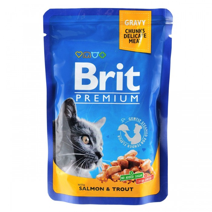 Brit Premium Cat pouch лосось та форель 100g