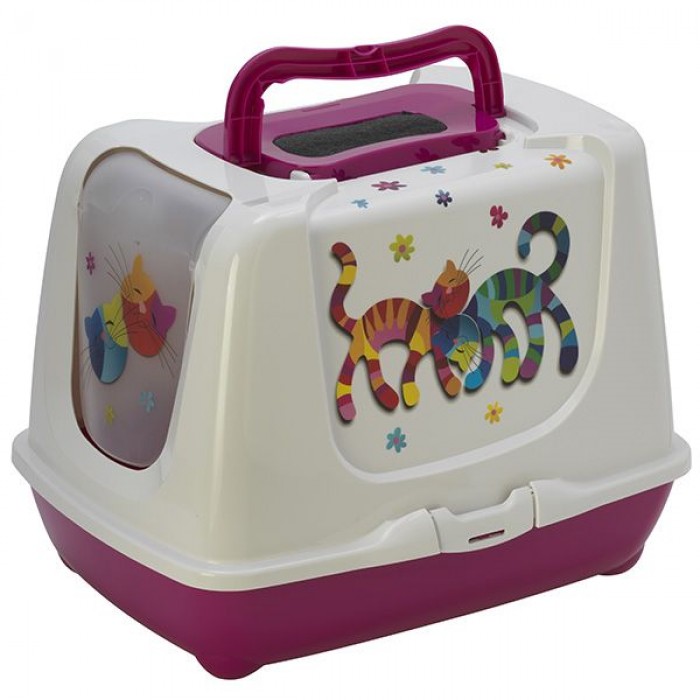 Moderna Trendy Cat Friends Forever закритий туалет для котів (рожевий) 