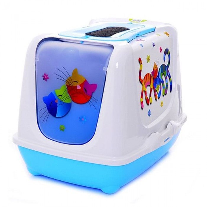 Moderna Trendy Cat Friends Forever закритий туалет для котів (блакитний)