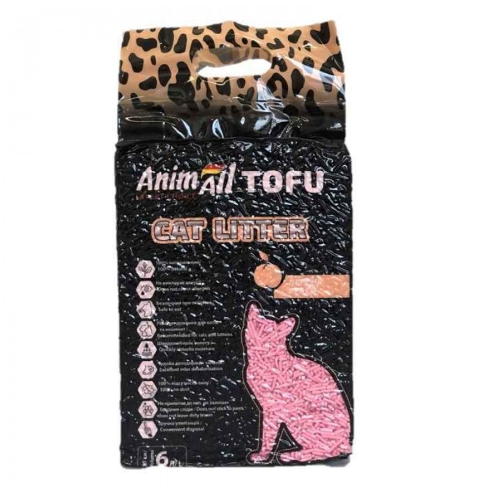 AnimAll Tofu Peach соєвий наповнювач для котів з ароматом персика 6 л