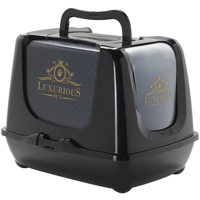 Moderna Trendy Cat Luxurious закритий туалет для котів (чорний) 57,3х44,4х43,8 см