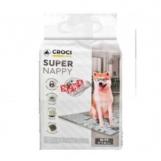 Croci Super Nappy пелюшки активованим вугіллям для собак L (принт газета) 60 шт