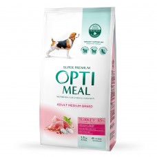 Optimeal Dog Adult Medium сухий корм для собак середніх порід з індичкою 1,5 кг